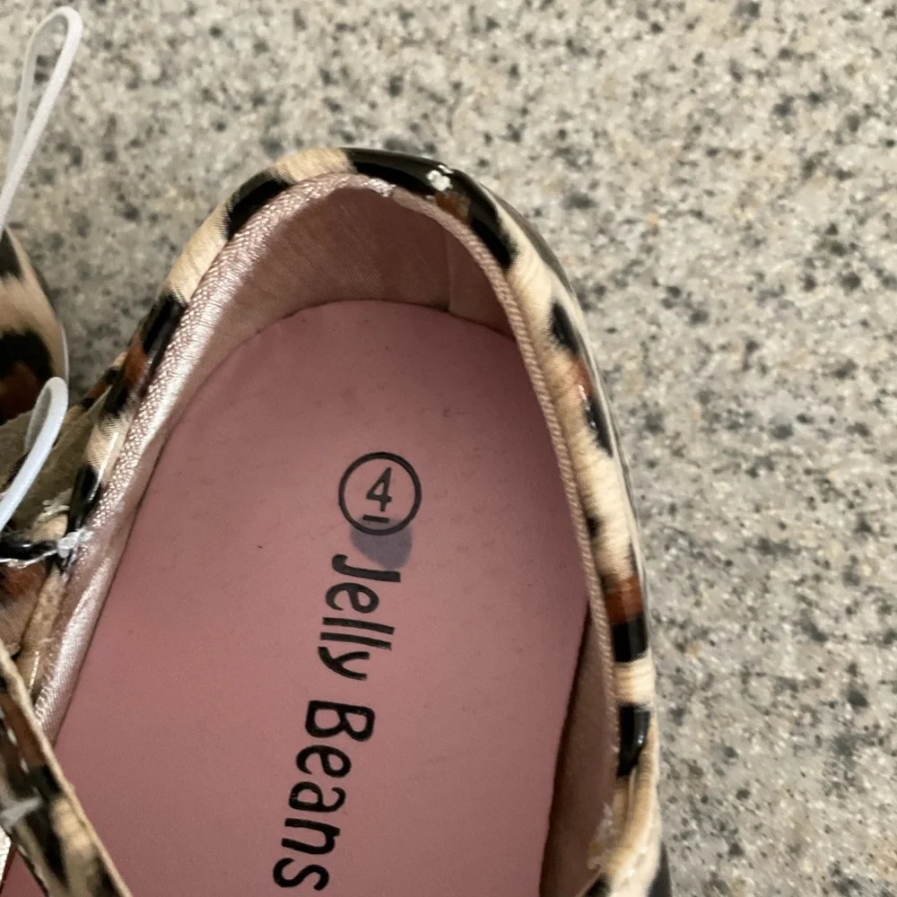 NWOT Jelly Beans Leopard Print Dress Shoes, Little Girls, Sz 4